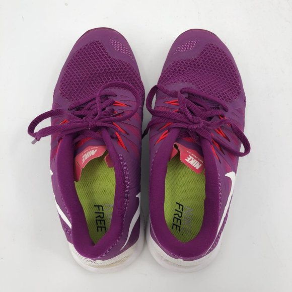 Nike Purple-Red Free 5.0 Athletic Shoes | Lace-Up Closure - Picture 3 of 7